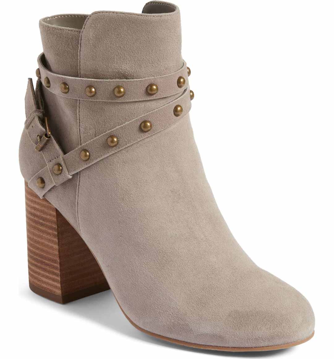 BP. Kolo Flared-Heel Studded Bootie Grey Suede nordstrom anniversary sale 2017