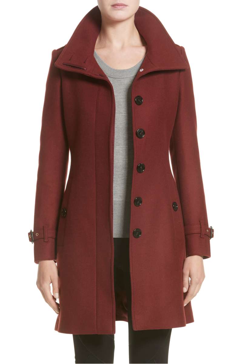 BURBERRY Gibbsmoore Funnel Collar Trench Coat Deep Claret nordstrom anniversary sale jackets coats