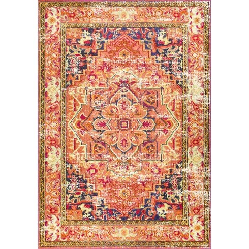 Bungalow Rose Trilochana Mackenzie Orange Area Rug Wayfair rug market sale