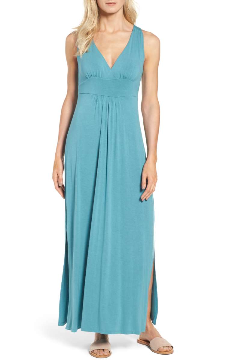 Caslon Knit Maxi Dress Teal Britt nordstrom under 100 dollars
