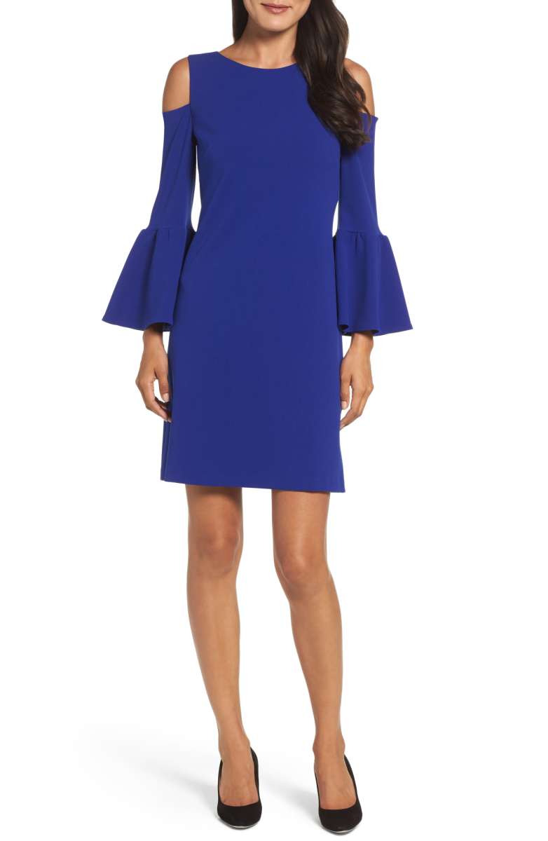 ELIZA J Cold Shoulder Crepe Dress Cobalt Blue nordstrom anniversary sale 2017
