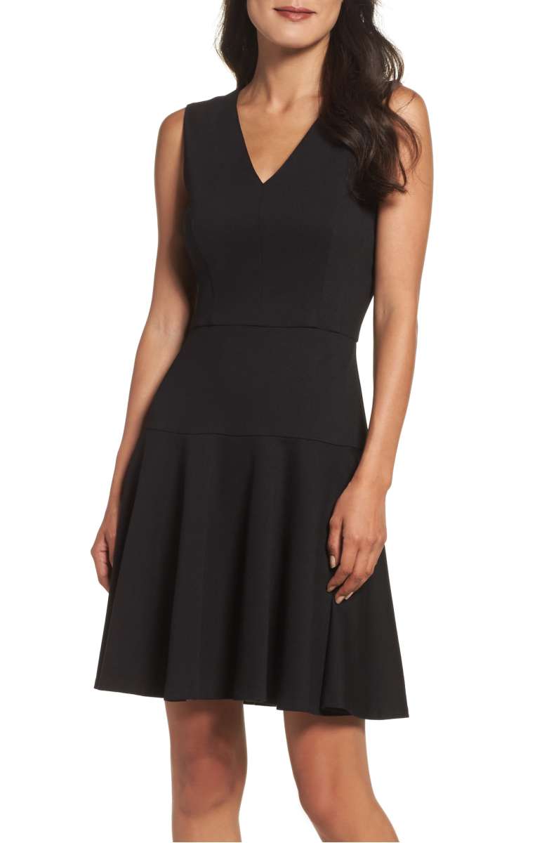 ELIZA J Ponte Fit and Flare Dress Black nordstrom anniversary sale 2017