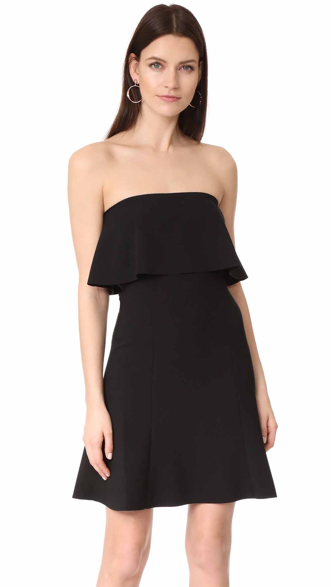 Elizabeth and James Hickory Double Layer Strapless Dress Black shopbop summer wedding guests dresses