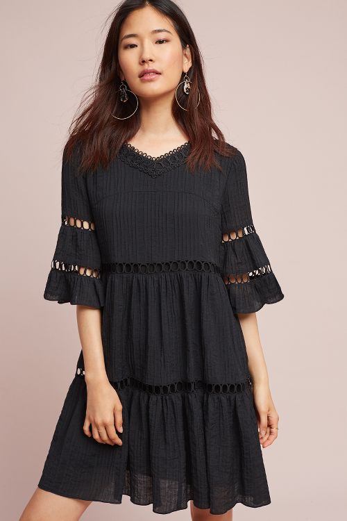 Eri + Ali Clara Lace Swing Dress Black anthropologie sale