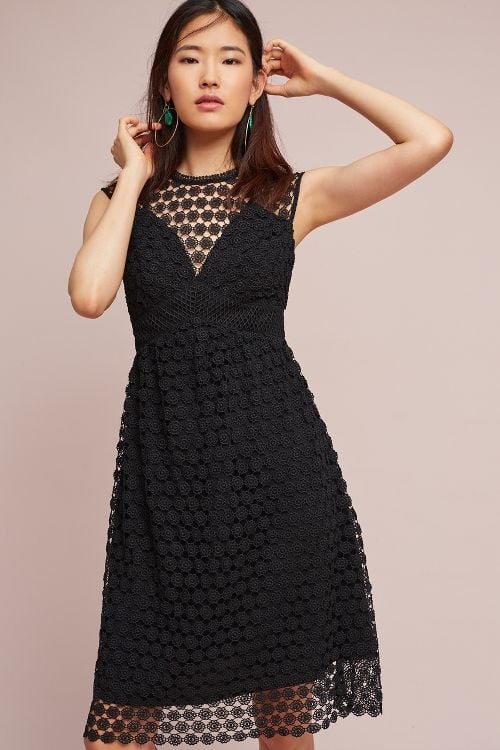 Eri + Ali Morea Lace Dress Black anthropologie weekend sale