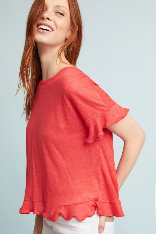 Eri + Ali Ruffled Cross-Back Top anthropologie weekend sale