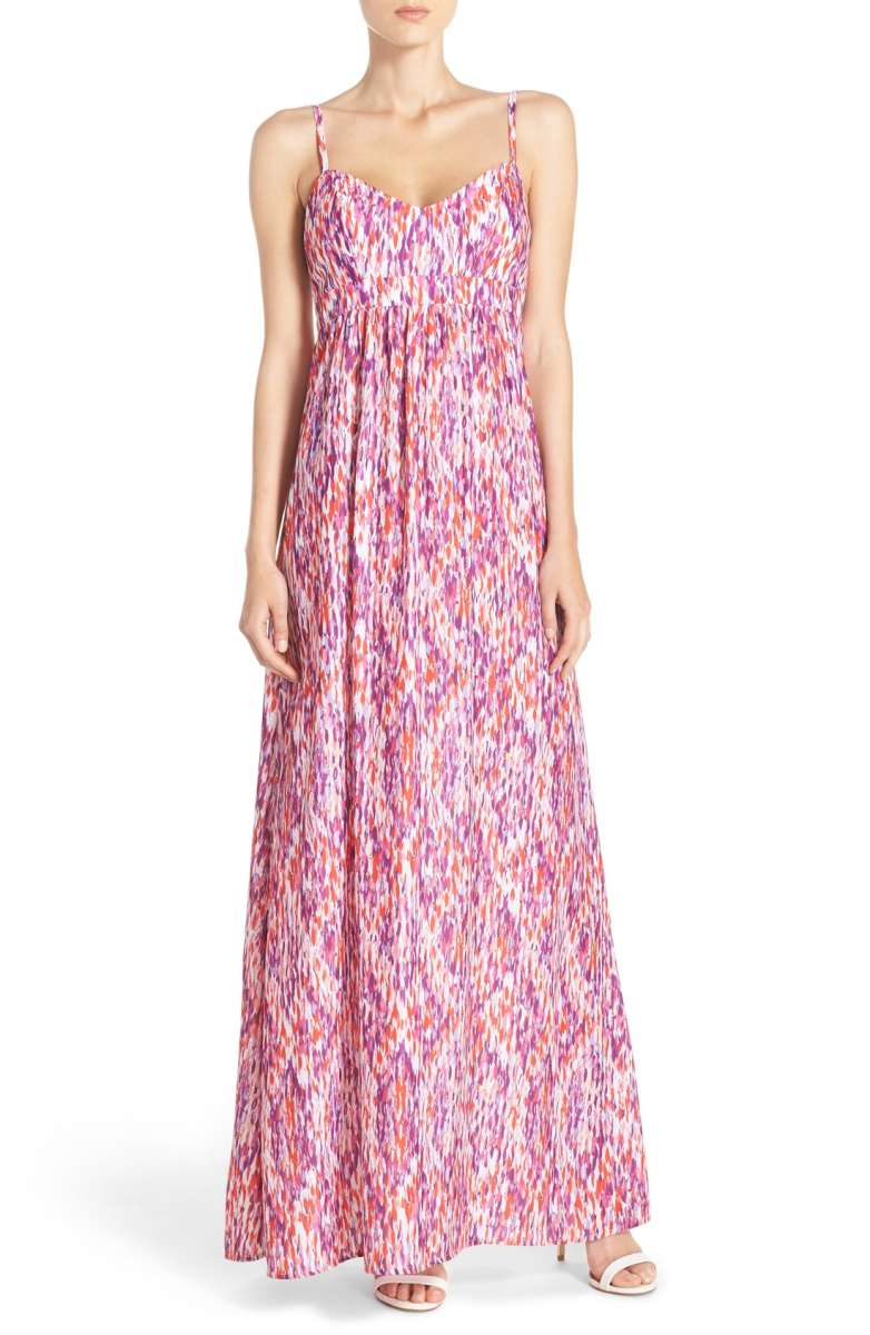 FELICITY & COCO Woven Maxi Dress Coral Purple Multi nordstrom maxi dresses under 100 dollars