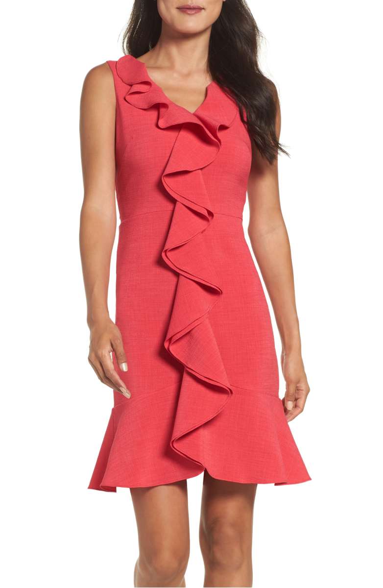 GABBY SKYE Ruffle Crepe Dress Hot Pink nordstrom anniversary sale 2017