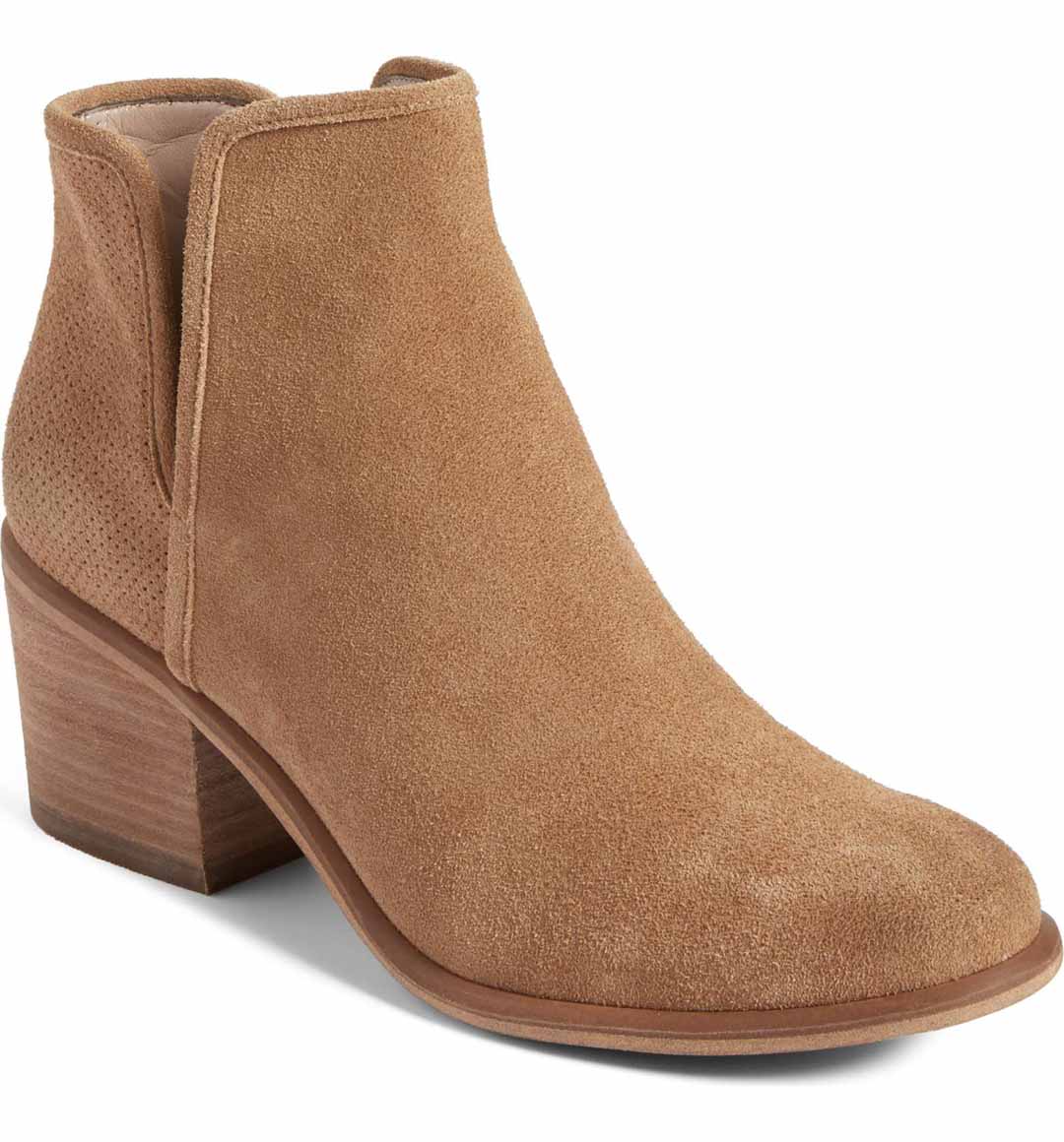 HINGE Barris Block Heel Bootie Taupe Sport Suede nordstrom anniversary sale 2017