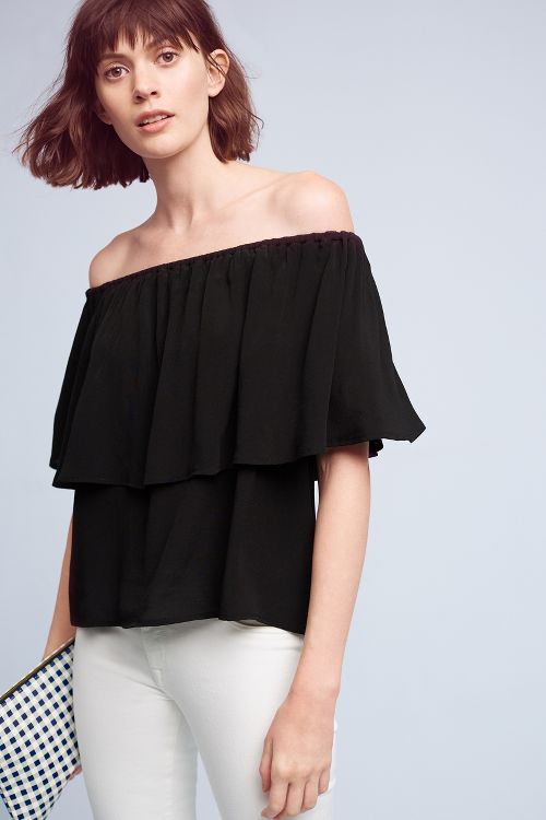 Holding Horses Maya Off-The-Shoulder Top Black anthropologie sale