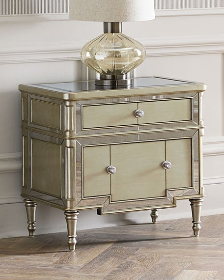 Hughe Mirrored Two-Drawer Chest Champagne horchow summer sale 2017
