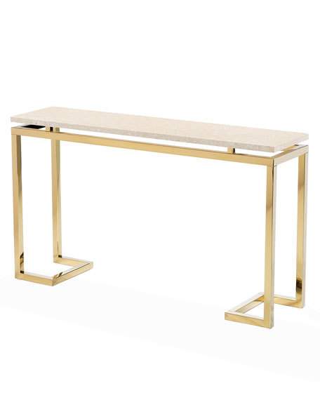 Interlude Home Harper Marble Console Table Ivory Brass horchow summer sale