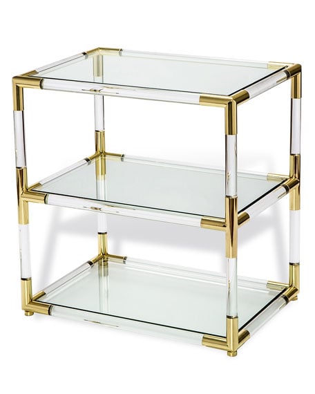 Interlude Home Julien Side Table Acrylic Brass horchow summer sale 2017