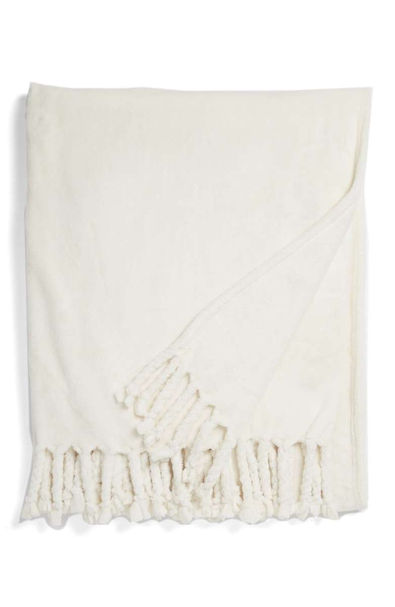 KENNEBUNK HOME 'Bliss' Plush Throw Vanilla nordstrom anniversary sale