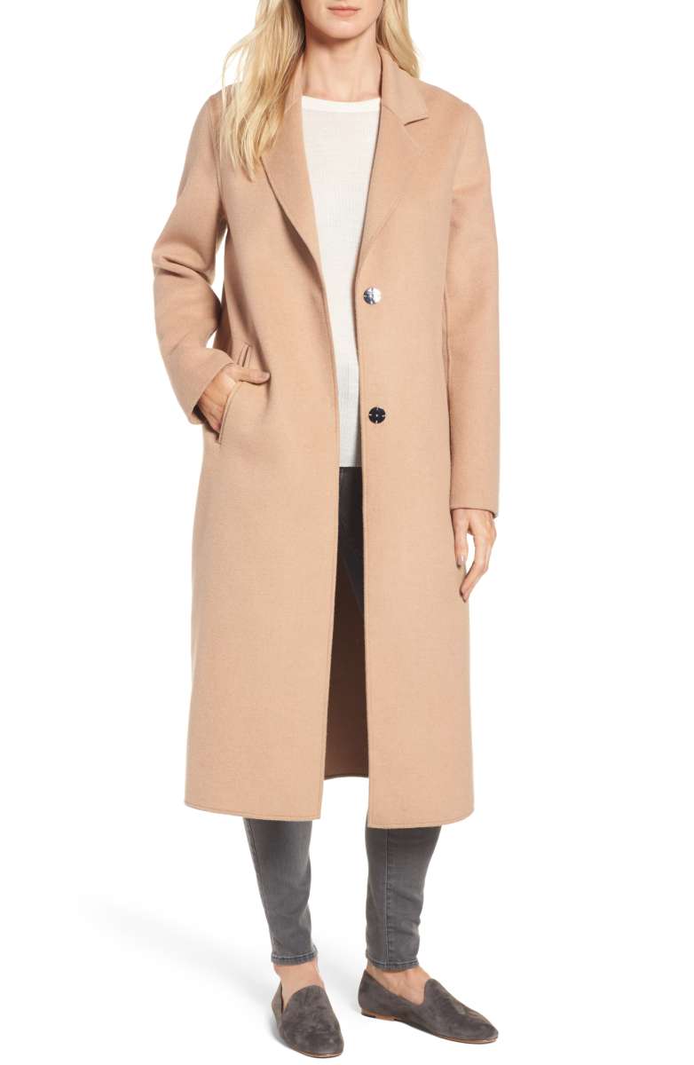 KENNETH COLE NEW YORK Double Face Wool Blend Long Coat Camel nordstrom anniversary sale