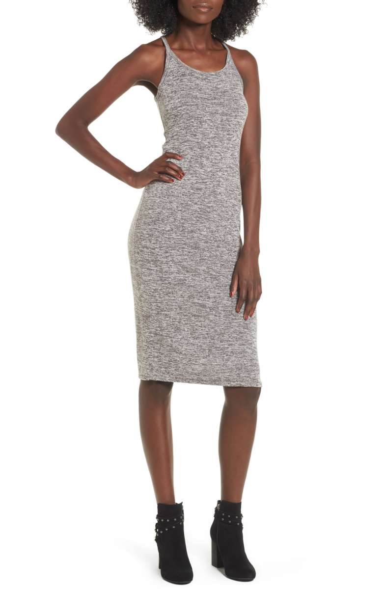 LEITH Mélange Body-Con Dress Grey Cloudy Heather nordstrom anniversary sale 2017