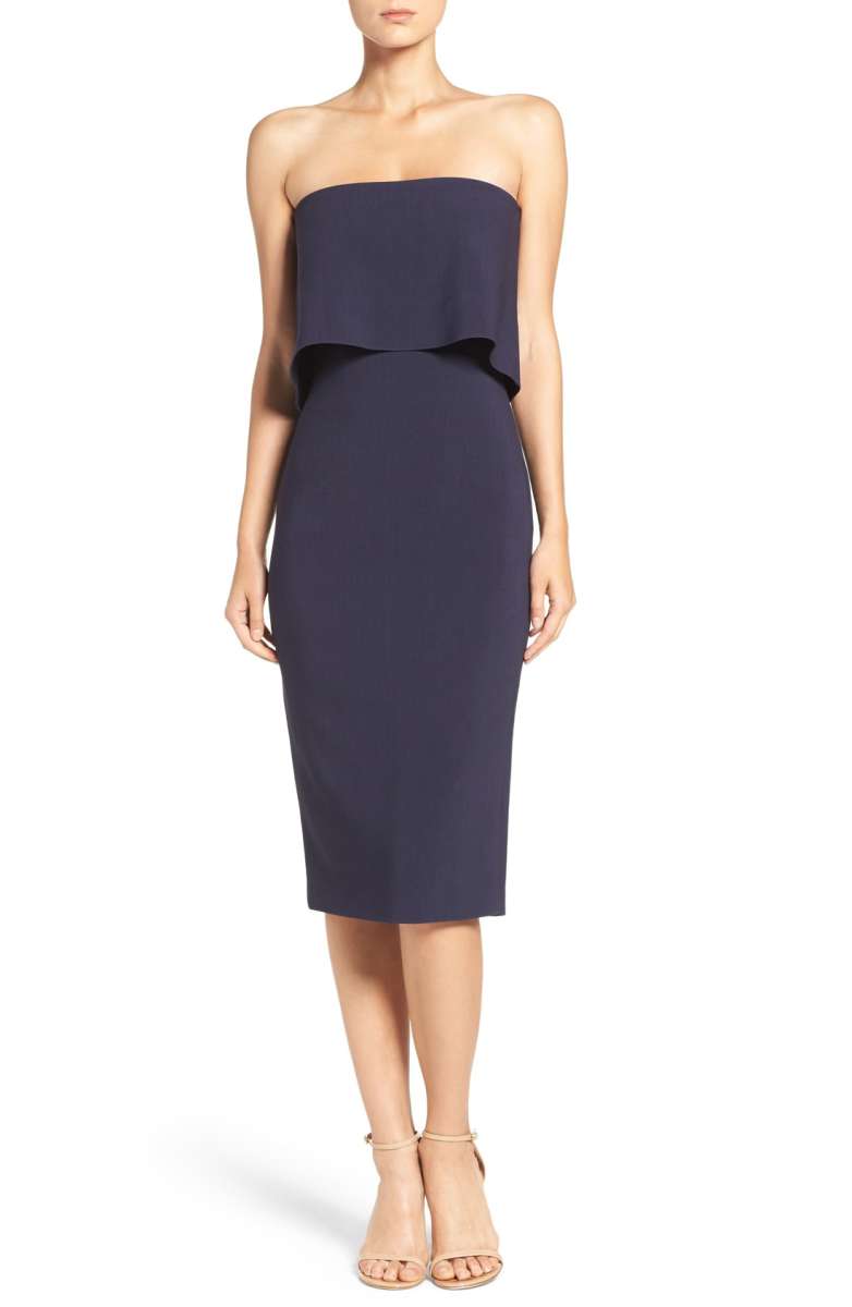 LIKELY 'Driggs' Strapless Popover Sheath Dress Navy Blue strapless dresses summer wedding guests 2017 nordstrom