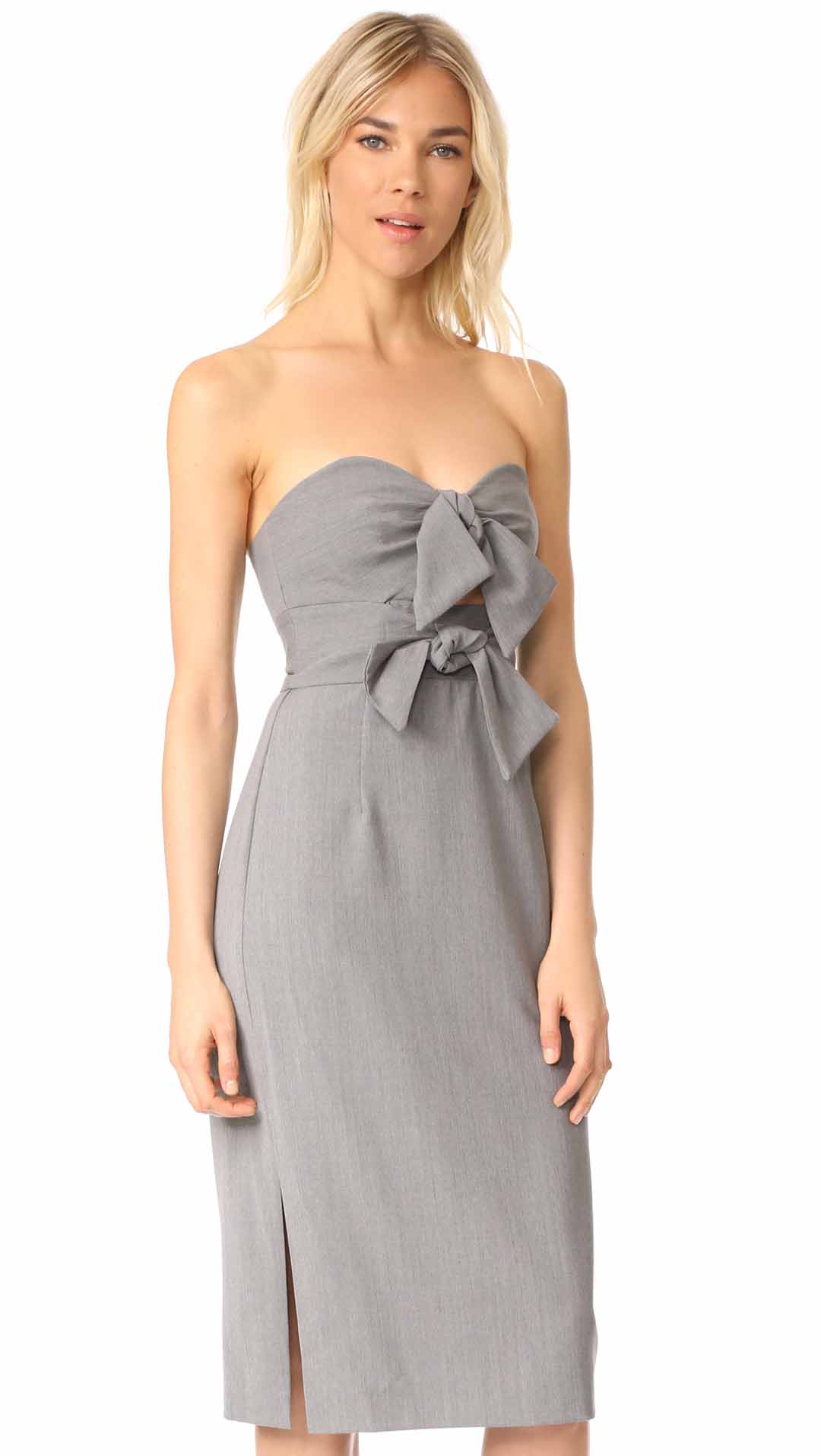 Milly Gabardine Mackenzie Dress Grey shopbop summer wedding guests