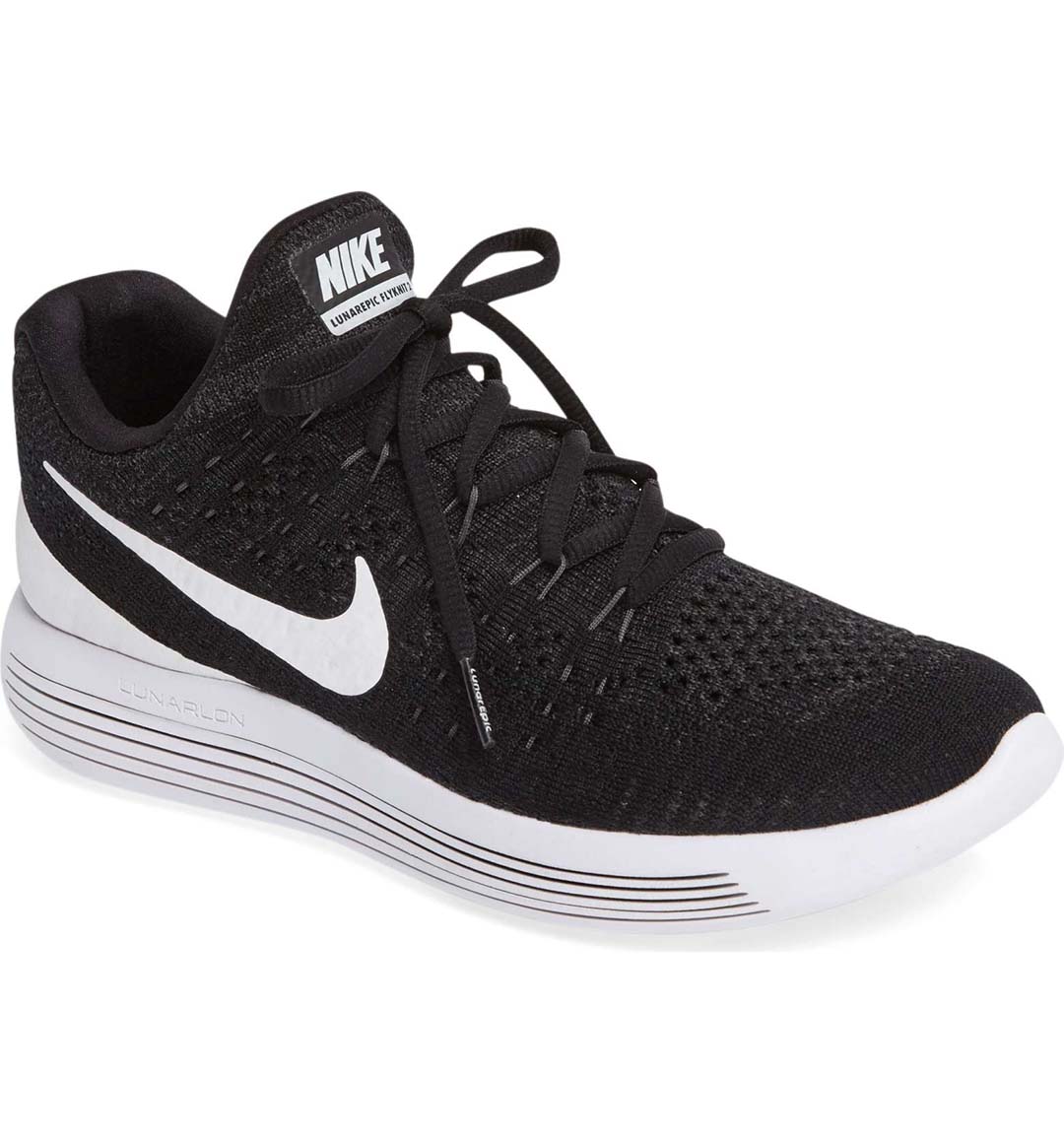 NIKE LunarEpic Low Flyknit 2 Running Shoe Black White Anthracite nordstrom anniversary sale