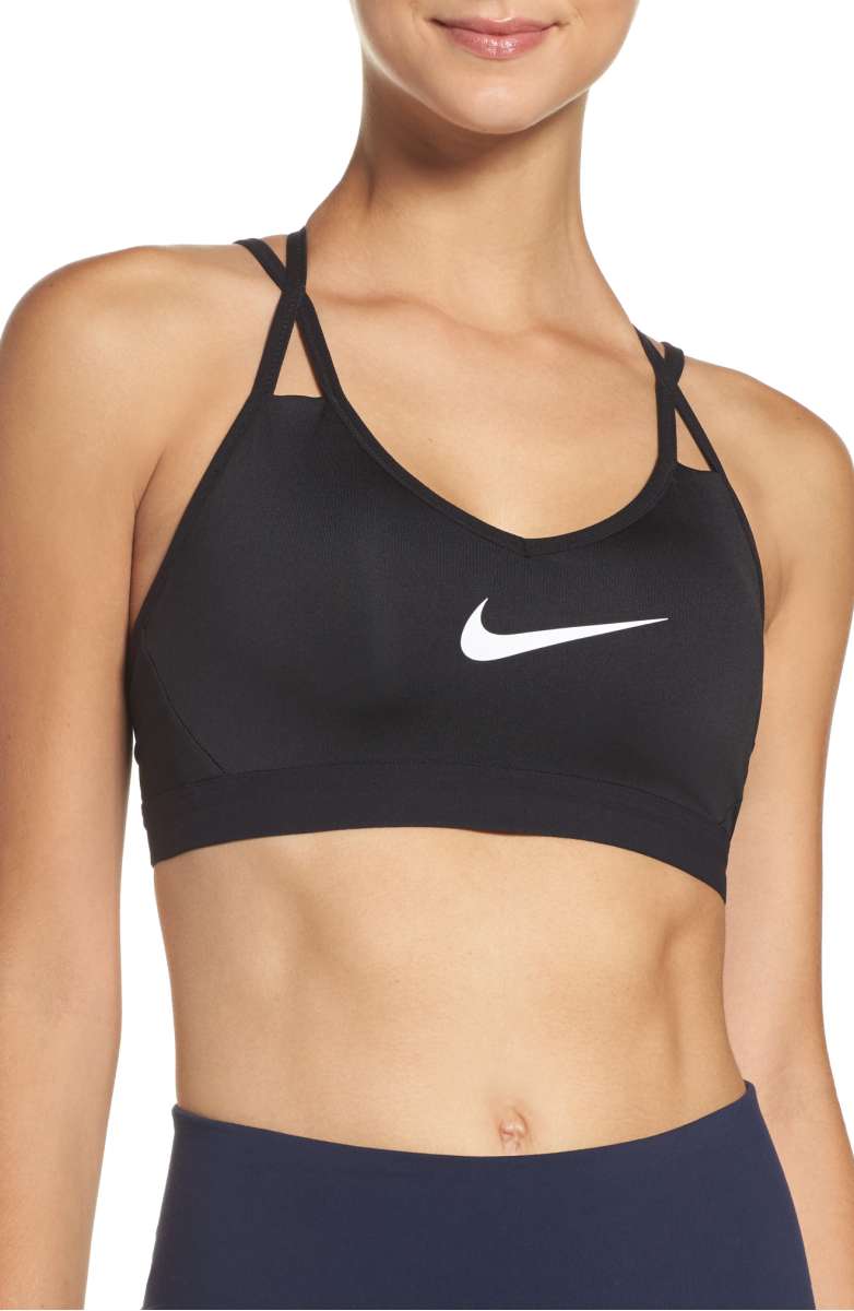 NIKE Pro Indy Cooling Sports Bra Black White nordstrom anniversary sale