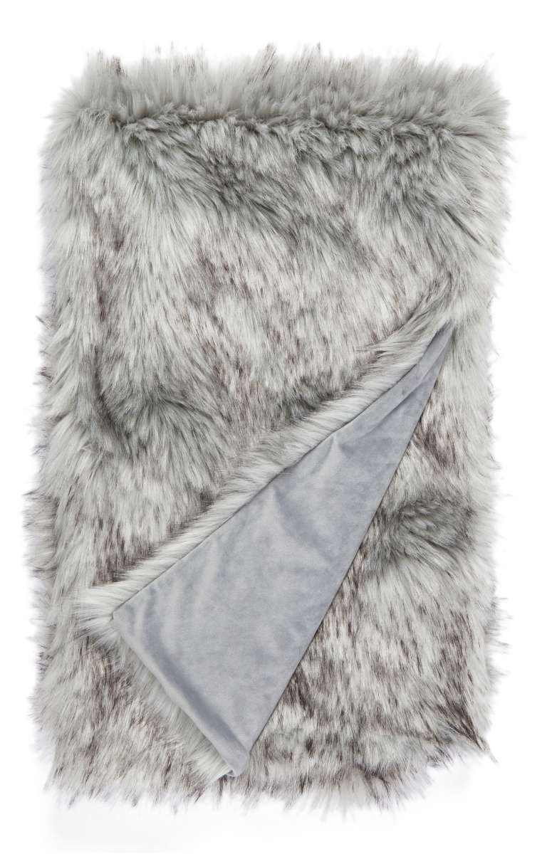 NORDSTROM AT HOME Fox Faux Fur Throw Blanket Grey Fox nordstrom anniversary sale 2017