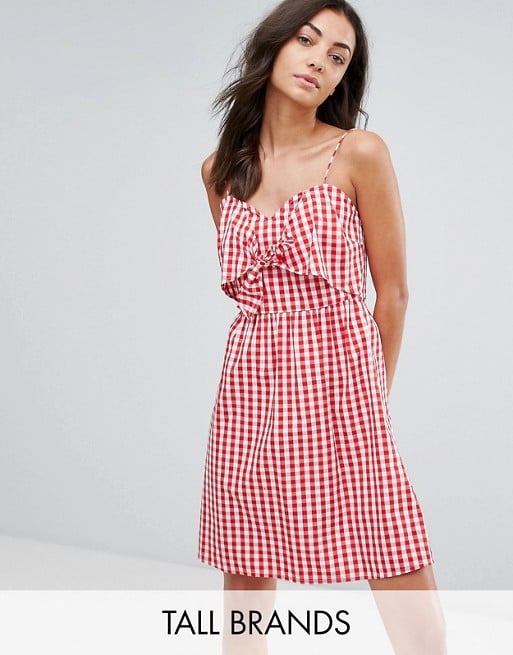 New Look Tall Gingham Tie Front Dress Red asos dresses summer 2017