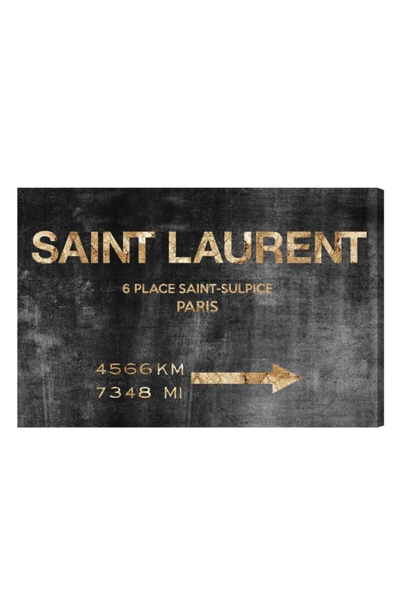 OLIVER GAL 'Saint-Sulpice Road' Saint Laurent Canvas Wall Art Black Gold Nordstrom anniversary sale 2017