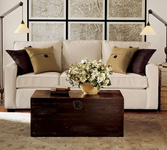 PB SQUARE UPHOLSTERED SOFA pottery barn buy more save more sale