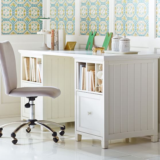 PBteen Beadboard Divider Desk pottery barn teen study and save sale