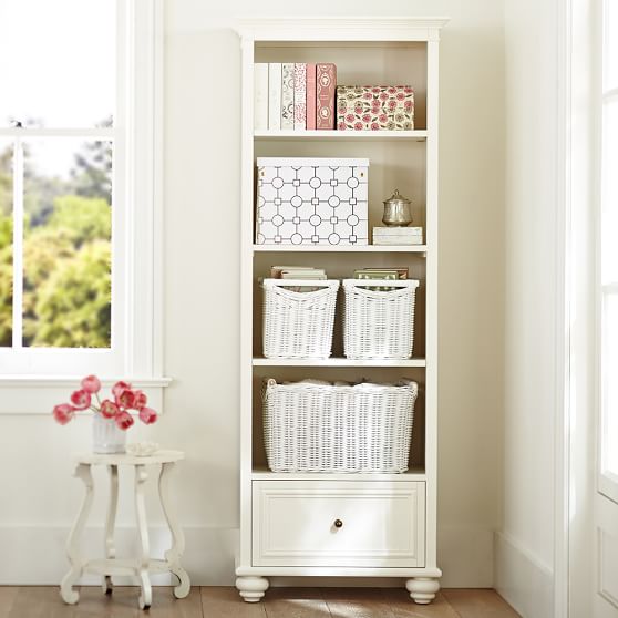 PBteen Chelsea Tower Bookcase Simply White pottery barn teen study save sale