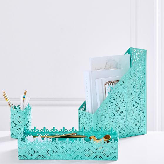 PBteen Metal Vine Desk Accessories, Set of 3, Pool pottery barn teen study and save sale