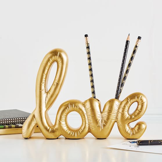 PBteen The Emily & Meritt Love Pencil Holder pottery barn teen study and save sale