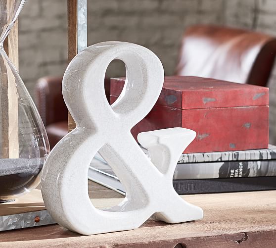 POttery Barn CERAMIC AMPERSAND 20 percent off weekend sale