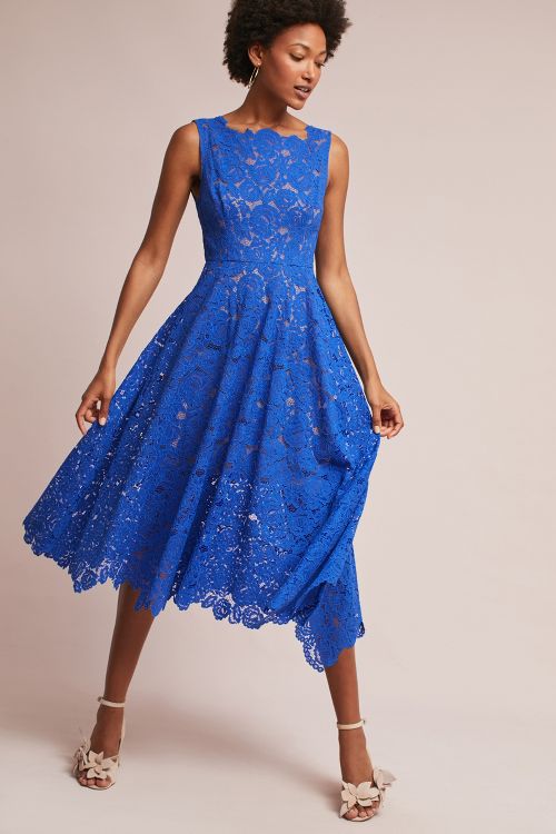 Plenty By Tracy Reese Cerulean Sky Dress Blue Lace Anthropologie weekend sale