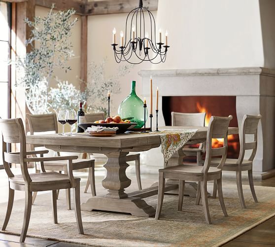 Pottery Barn BANKS EXTENDING DINING TABLE, GREY WASH pottery barn weekend sale 20 percent off