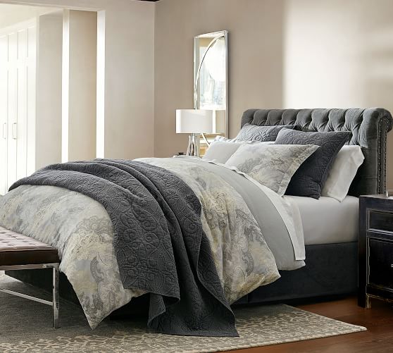 Pottery Barn CHESTERFIELD STORAGE BED tufted pottery barn upholstered beds sale