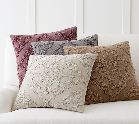 Pottery Barn DREW EMBROIDERED PILLOW COVER 20 percent off weekend sale