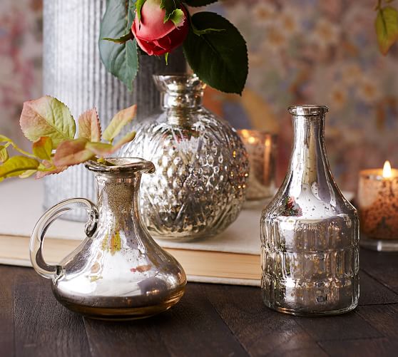 Pottery Barn ECLECTIC MERCURY BUD VASES - SET OF 3 20 percent off sale weekend