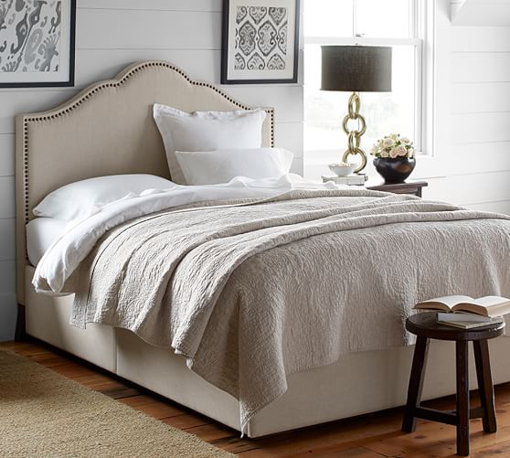 Pottery Barn FALLON UPHOLSTERED HEADBOARD & STORAGE PLATFORM BED pottery barn buy more save more sale