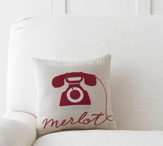 Pottery Barn JUST CALLED TO SAY MERLOT PILLOW pottery barn 20% off weekend sale