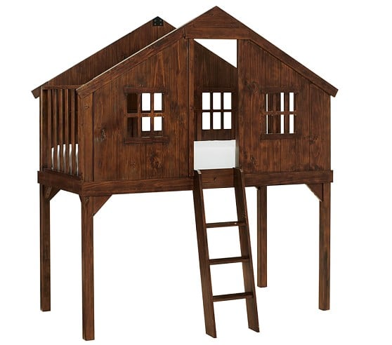 Pottery Barn Kids Treehouse Loft Bed water-based French White Tuscan pottery barn kids super sale