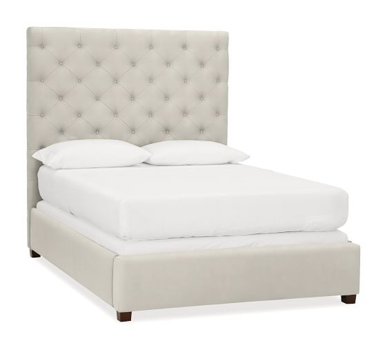 Pottery Barn LORRAINE TALL TUFTED BED & HEADBOARD pottery barn upholstered beds sale