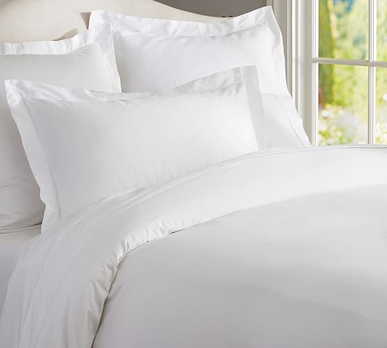 Pottery Barn PB ESSENTIAL DUVET COVER & SHAM Eco-Friendly White pottery barn duvets and quilts sale