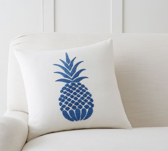 Pottery Barn PINEAPPLE EMBROIDERED PILLOW COVER pottery barn 20% off weekend sale