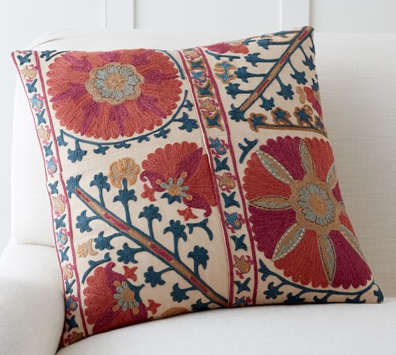 Pottery Barn ROZELLE EMBROIDERED PILLOW COVER sale 20 percent off