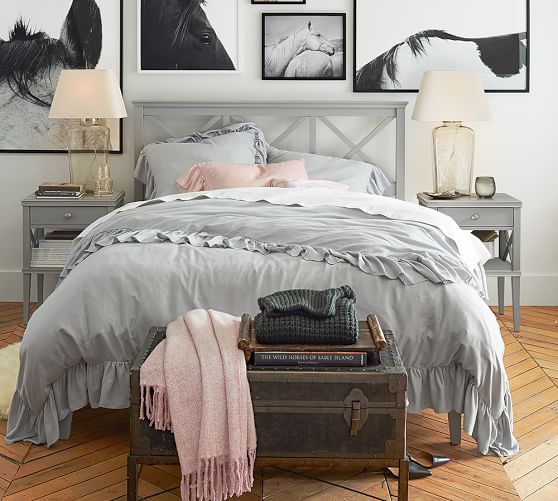 Pottery Barn TENCEL® RUFFLE DUVET COVER & SHAM Eco-Friendly pottery barn duvet and quilts sale 