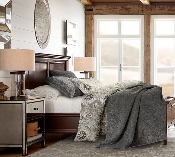 Pottery Barn VELVET MEDALLION QUILT SHAM, FLAGSTONE GRAY pottery barn duvet and quilts sale