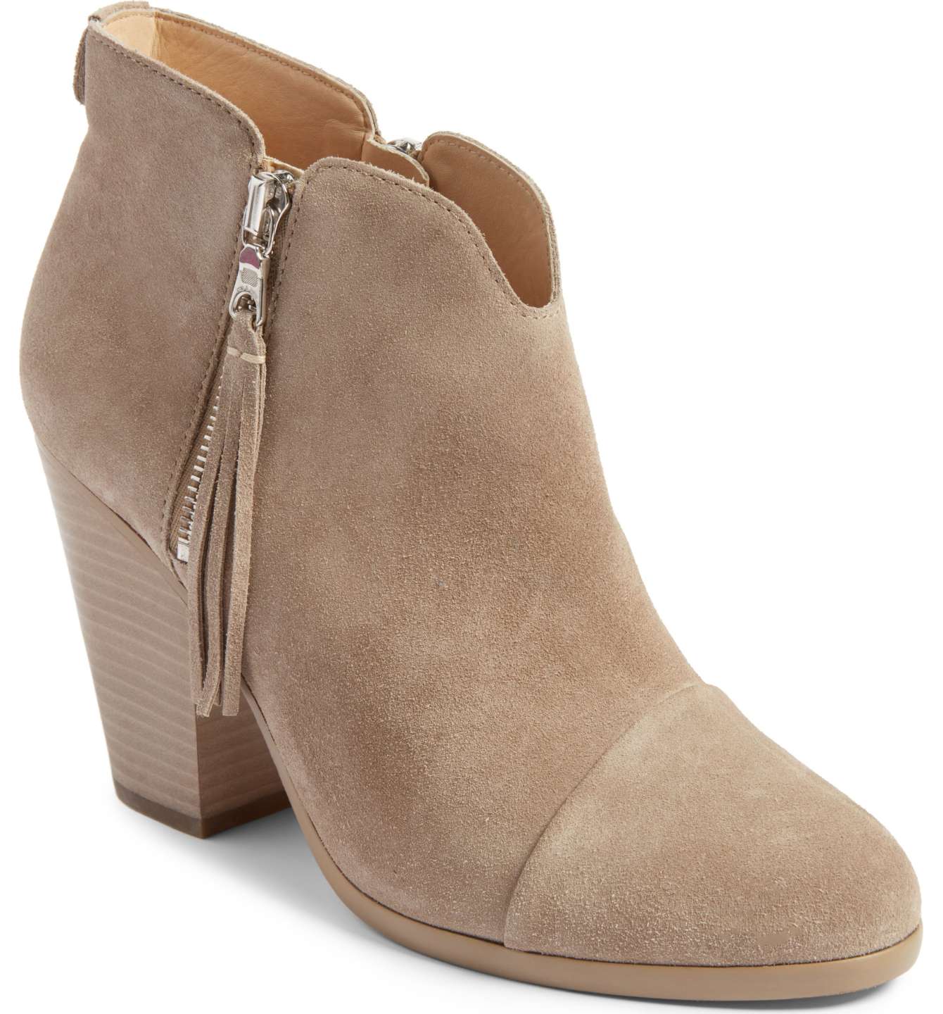 RAG & BONE Margot Fringe Cap Toe Bootie Stone Suede nordstrom anniversary sale 2017