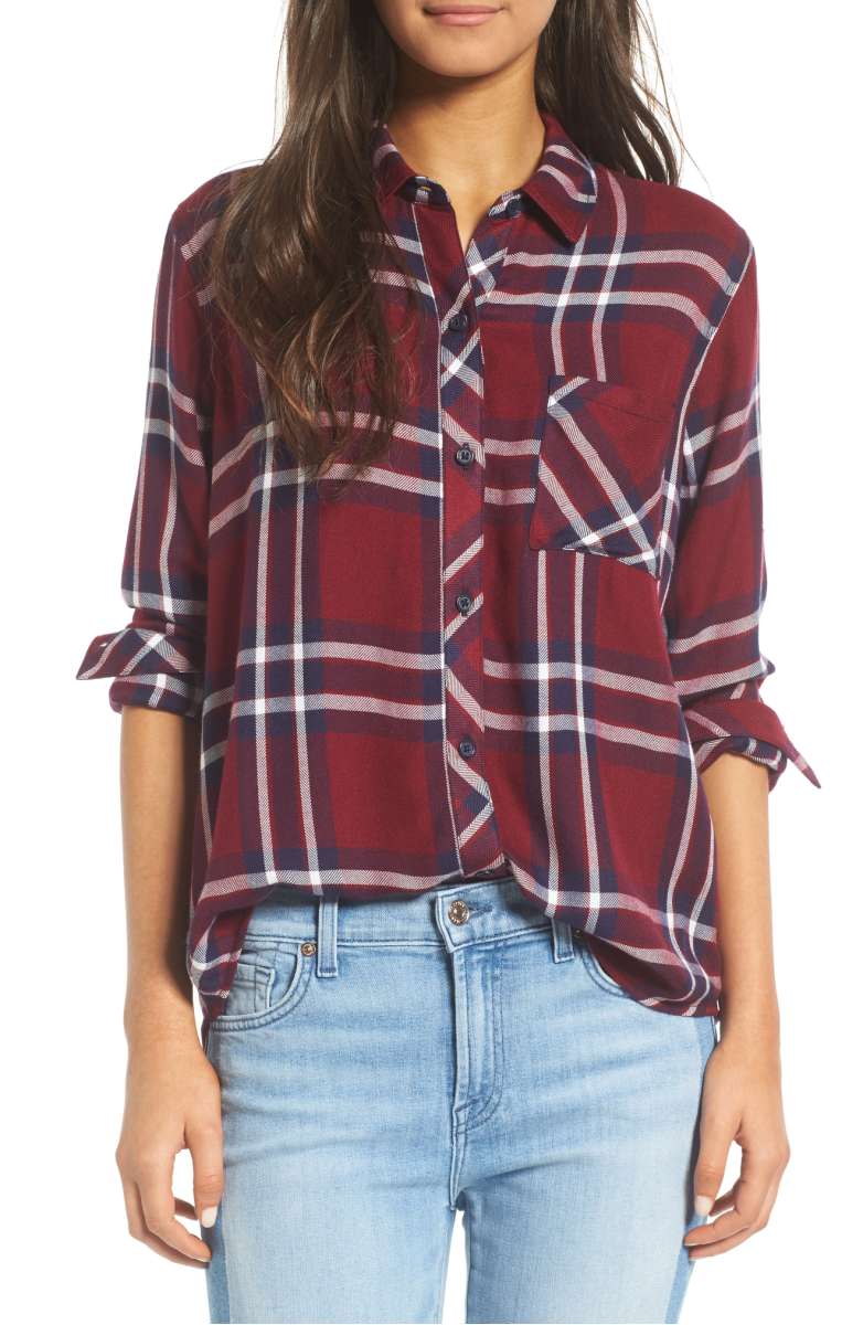 RAILS Hunter Plaid Shirt Burgundy Midnight Nordstrom anniversary sale
