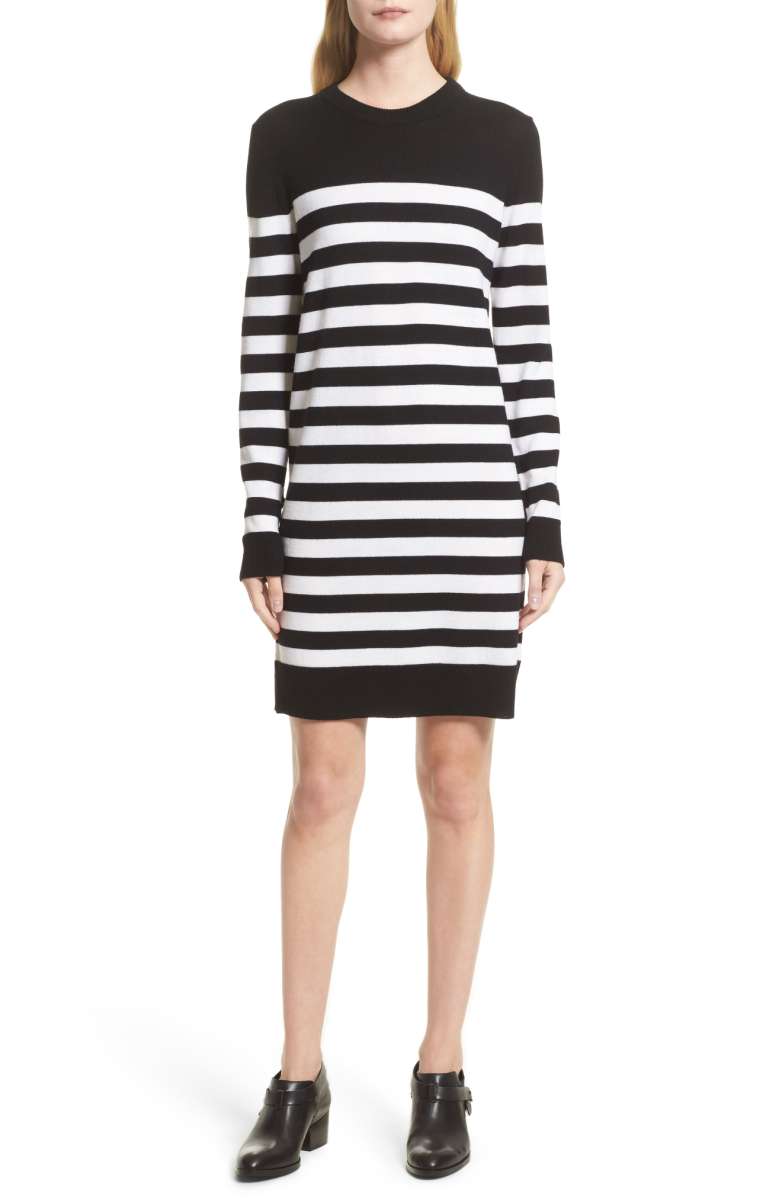 Rag & Bone Lilian Stripe Merino Wool Dress Black White nordstrom anniversary sale 2017